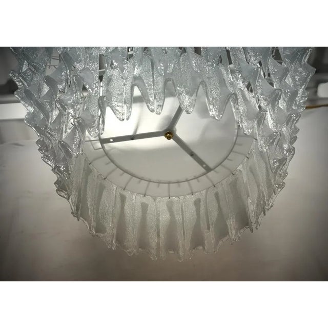 Mid-Century Murano Round Transparent White Color Chandelier and Pendant For Sale - Image 10 of 13