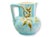 Generously sized antique English majolica jug, richly molded with wild dogwood blooms and leafy branches set against a...