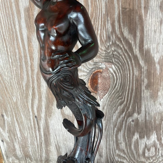 Boho Chic Vintage Boho Hand Carved Serpent Pedestal For Sale - Image 3 of 9