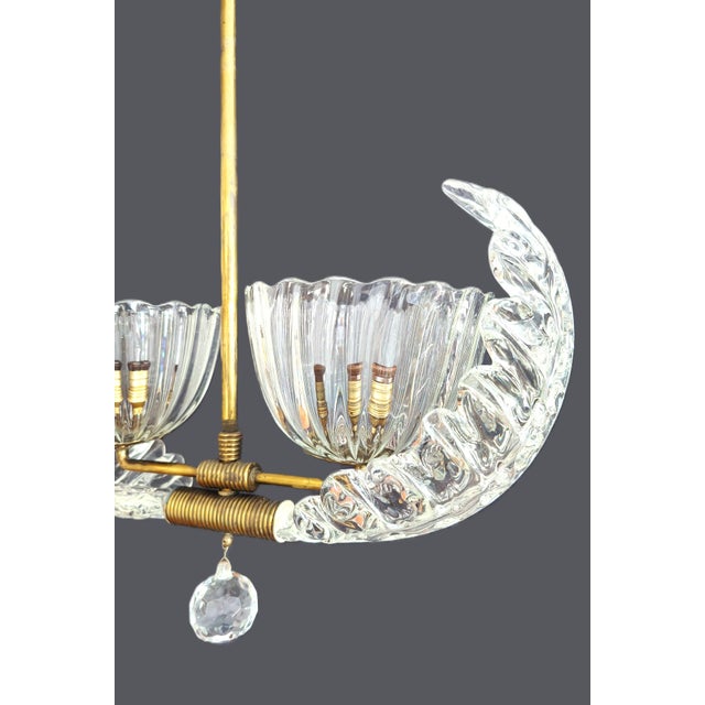 Murano Glass Pendant Lamp from Barovier & Toso, Italy, 1940s For Sale - Image 4 of 12