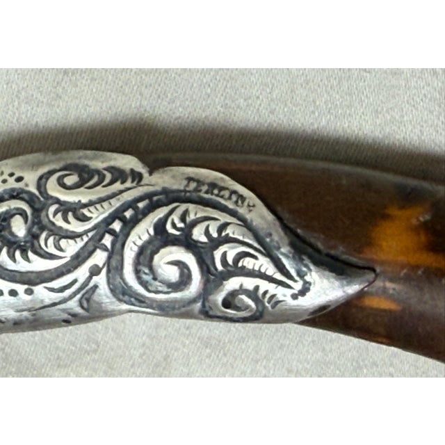 Antique 19th Century Handmade Tooled Sterling Silver Wood Walking Stick Cane For Sale In New York - Image 6 of 13