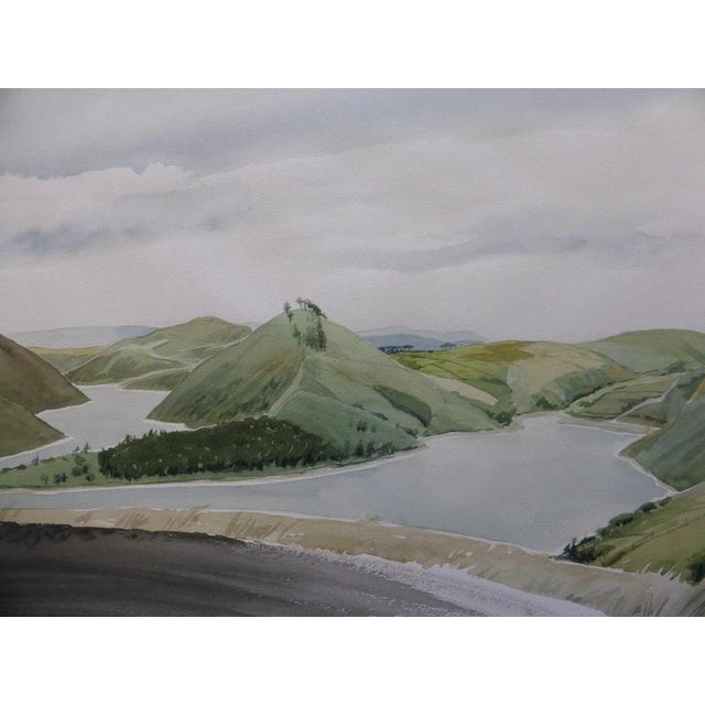 R. Bugden, Llyn Clywedog Reservoir, 1983, Watercolor on Paper, Framed For Sale - Image 6 of 7