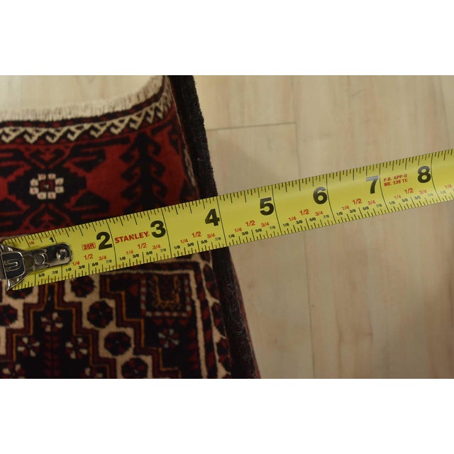 Baloch Rug 3’5” X 6’6” Beige Wool Vintage Tribal Hand-Knotted Oriental Carpet For Sale - Image 10 of 12