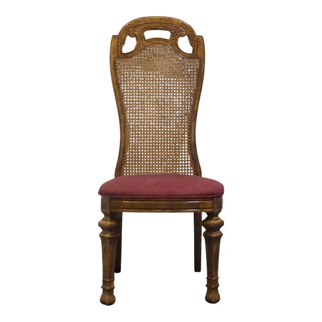 Bernhardt Furniture Solid Walnut French Provincial Cane Back Dining Side Chair For Sale