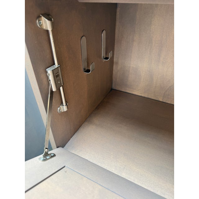 Room & Board Linear Collection Bespoke Cabinet With Secretary, Shell Stain For Sale In San Francisco - Image 6 of 12