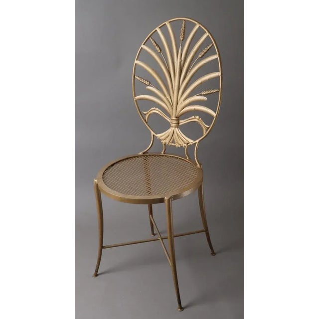 Gold Wheat Chair by S. Salvadori, Florence, 1960s For Sale - Image 12 of 13