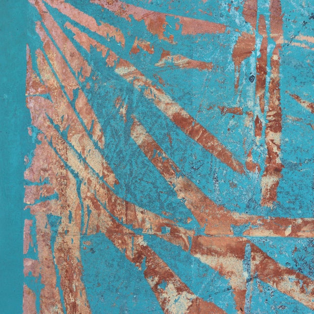 A834 - Original Large Scale Minimalist Contemporary Teal Tone Abstract Painting Artwork by Marco Schmidli For Sale - Image 4 of 9