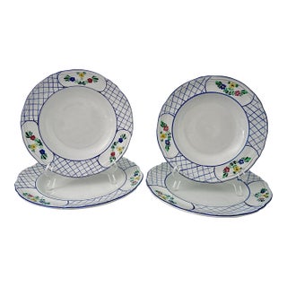 Herend Village Lattice Hill Dinner Plates & Soup Bowls - 4 PCS For Sale