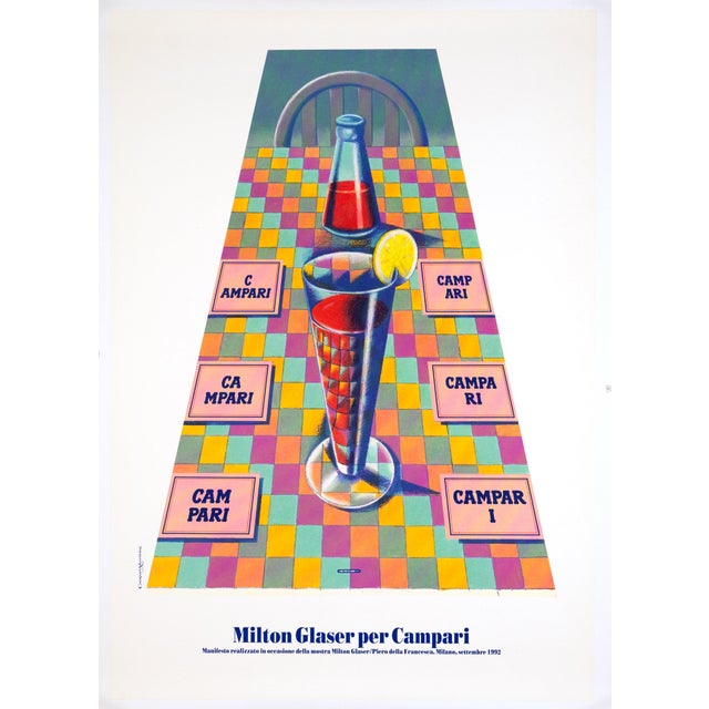 Campari Milton Glaser 1992 Original Vintage Poster Rare For Sale