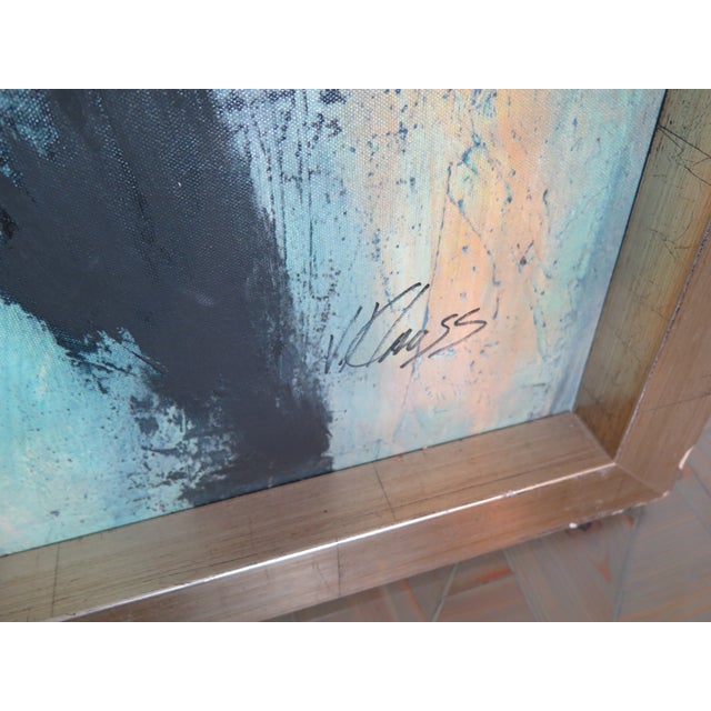 Large4 Late 20th Century Acrylic Impressionist Mix Media Painting of a Male Figure Signed and Numbered by Victor Klauss For Sale - Image 4 of 5
