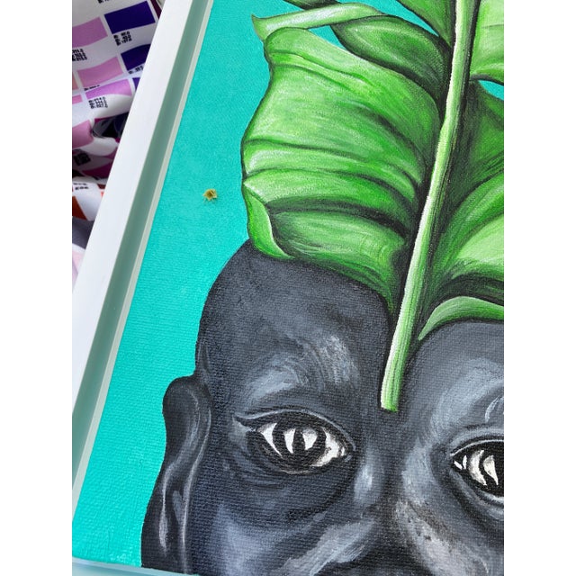 2020s "Dominique" Contemporary Expressionist Style Figurative Botanical Acrylic Painting, Framed For Sale - Image 5 of 7