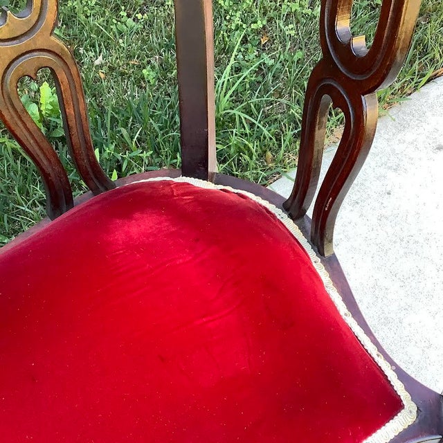 19th Century Antique Curved Victorian Settee For Sale - Image 6 of 12