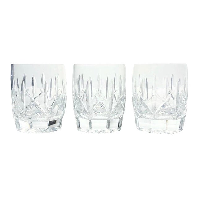1990s Waterford “Westhampton” Set of 3 Crystal Double Old Fashioned Glasses For Sale