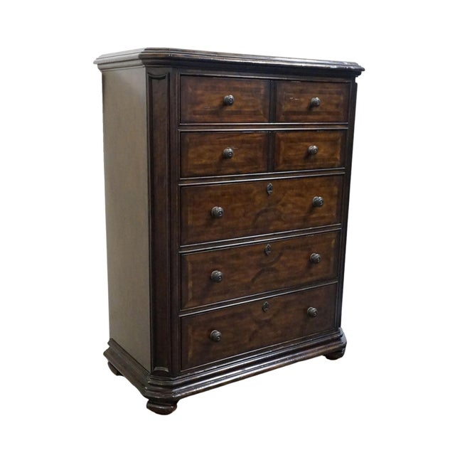 Contemporary Stanley Furniture Walnut Contemporary Traditional 46" Chest of Drawers 128-13-12 For Sale - Image 3 of 12