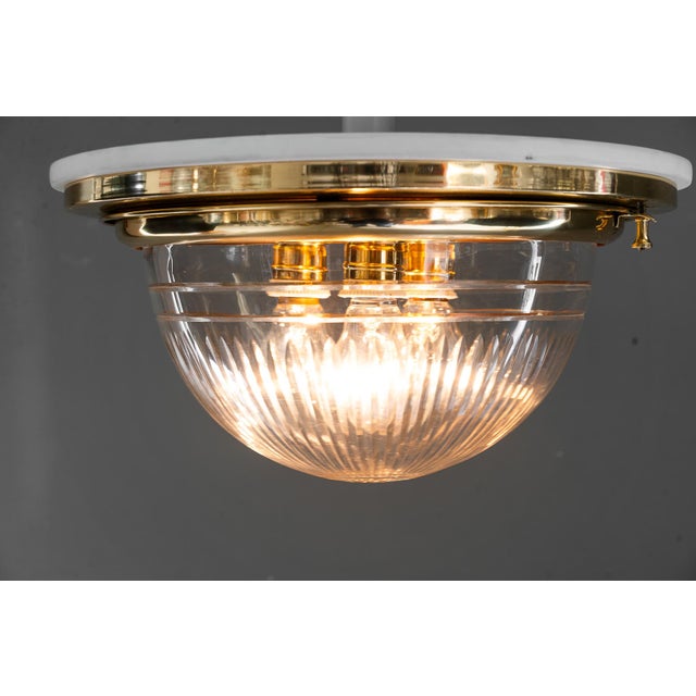 Art Deco Ceiling Lamp with Cut Glass Shade Vienna, Austria, 1920s For Sale - Image 10 of 18