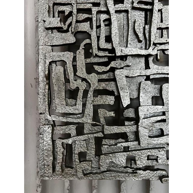 1960s Belgian Brutalist Steel Wall Sculpture, 1960s For Sale - Image 5 of 11