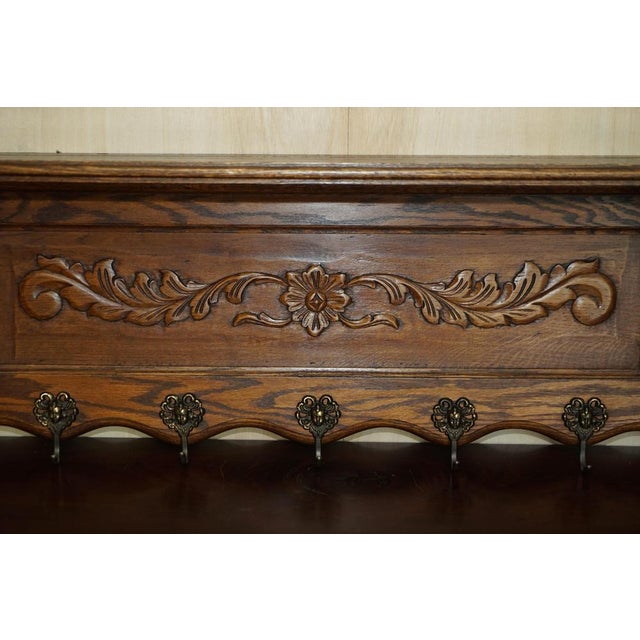 Antique Dutch Heavily Carved Oak Wall Rack For Sale - Image 4 of 14
