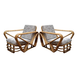 Vintage Bamboo Lounge Chairs by Paul Frankl, 1960s, Set of 2 For Sale