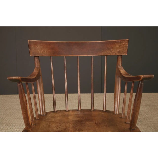 Brown Mid-Century Willett Furniture Company Solid Cherry Spindle-Back Armchairs For Sale - Image 8 of 18