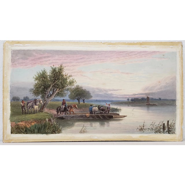 Late 19th-Early 20th C. J. Macpherson "Horse Ferry" Watercolor Painting For Sale - Image 12 of 12