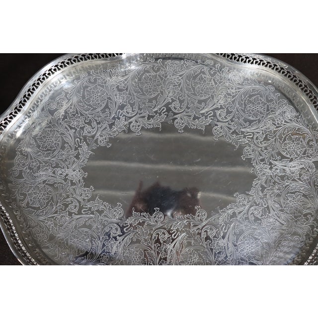 English Silver-Plated Gallery Tray For Sale - Image 11 of 11