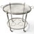 This elegant French vintage oval neoclassical style silver color brass drinks bar cart and serving trolley is a classic...