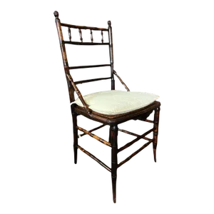 Antique Early 20th Century American Victorian Faux Bamboo Cane Seat Side Chair