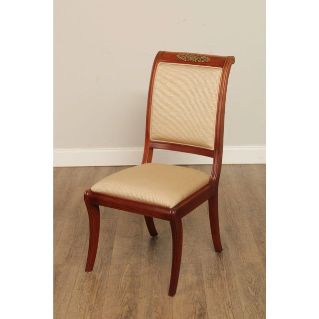 Late 20th Century French Empire Style Mahogany Ormolu Mounted Dining Chairs Attributed to Henredon - Set of 8 For Sale - Image 9 of 13