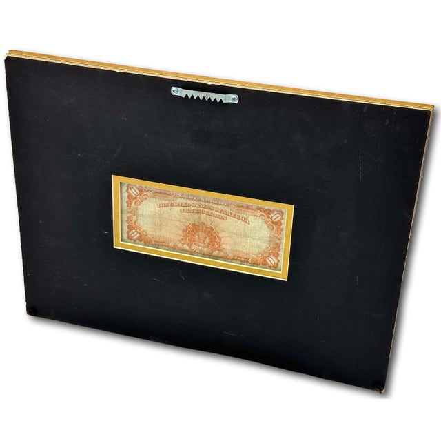 Authentic Beautifully Museum Framed 1922 United States Currency $10 Dollar Bill - Gold Certificate For Sale - Image 10 of 17