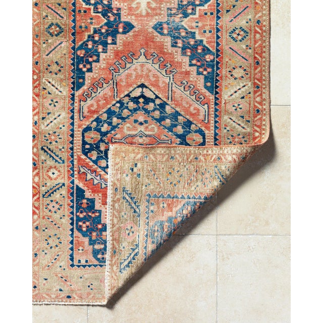 Abstract Antique Persian Heriz Runner Rug For Sale - Image 3 of 8