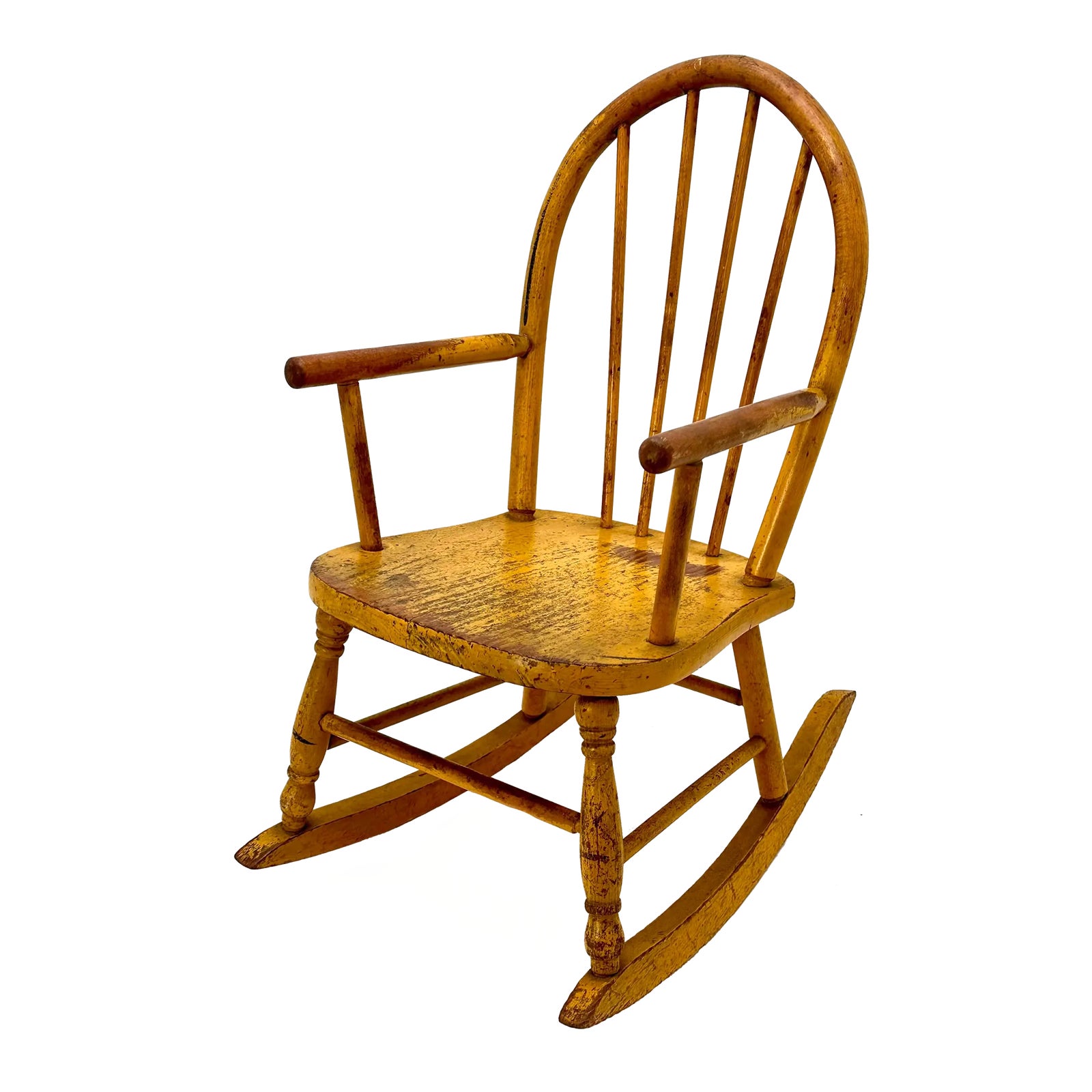 Antique Mid 19th Century American Small Child Size Rocking Chair With ...