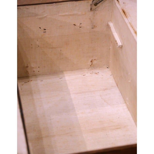 19th C. French Parisian Travel Trunk Coffee Table With Brass and Iron Hardware For Sale - Image 14 of 16