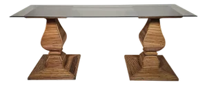 Pencil Reed and Glass Console Table attributed to Vivai del Sud, Italy, 1970s