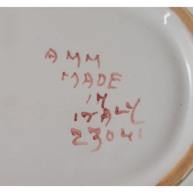 Vintage Amm Faenza Garofano Serving Bowl - Hand-Painted Italian Majolica For Sale - Image 4 of 5