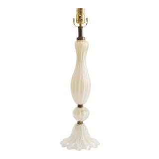 Draped White Murano Glass Lamp For Sale