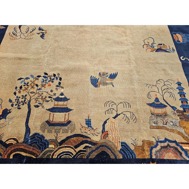 Vintage Chinese Art Deco Rug, Hand-Knotted Wool, Four Dragons Design, 9' x 12' For Sale - Image 13 of 18