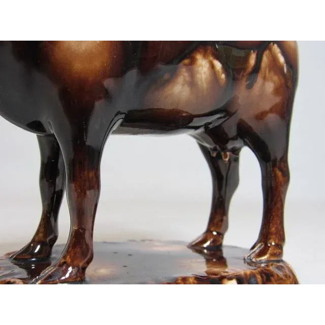 Brown Glazed English Staffordshire Cow Creamer For Sale - Image 11 of 13
