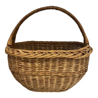French Market Wicker Basket For Sale
