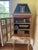 Large vintage hand-painted architectural cabinet modeled as a French château, with a mansard roof, detailed façade,...