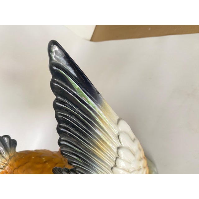 Large Ceramic Flying Duck in the Style of Delphin Massier Brown, 20th Century For Sale - Image 11 of 16