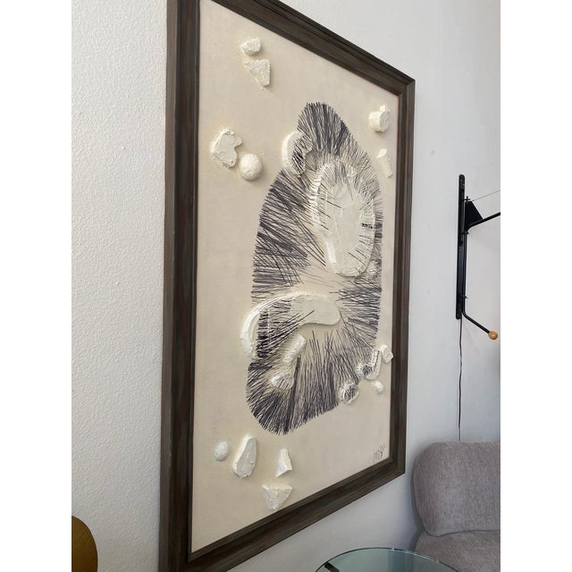 Contemporary "Abstract No. 01" Contemporary Organic Modern Mixed-Media Painting by John Paul San Pedro, Framed For Sale - Image 3 of 9