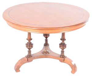 Antique Wood Table with Round Top