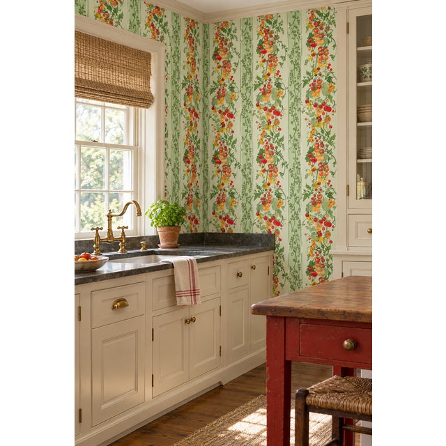 Fresh off the vine and full of personality, this tomato stripe wallpaper is a bold nod to the beauty of homegrown produce....