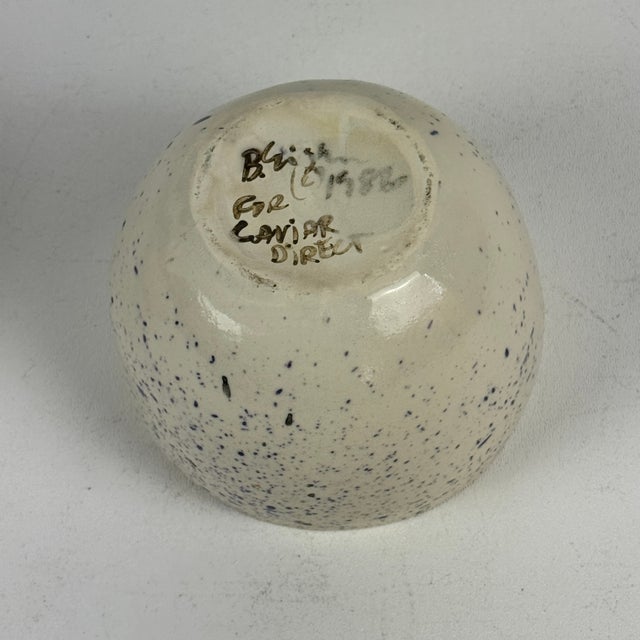 Vintage Signed Exclusively Made Ceramic Egg Shaped Lidded Canister For Sale In New York - Image 6 of 7