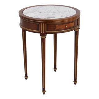 French Louis XVI Round Marble Top Lamp Table For Sale