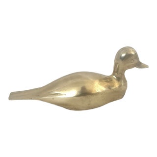 Vintage Solid Brass Duck For Sale