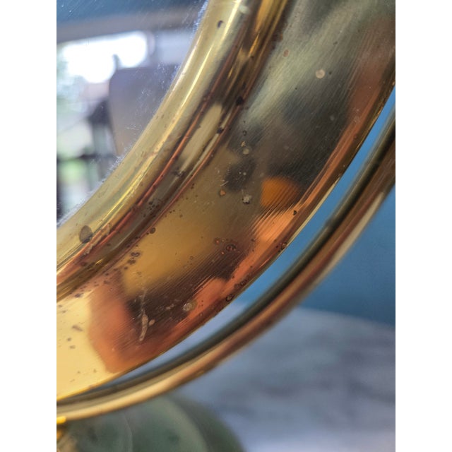 Mid 20th Century Vintage Brass Tabletop Vanity Adjustable Mirror For Sale - Image 5 of 11