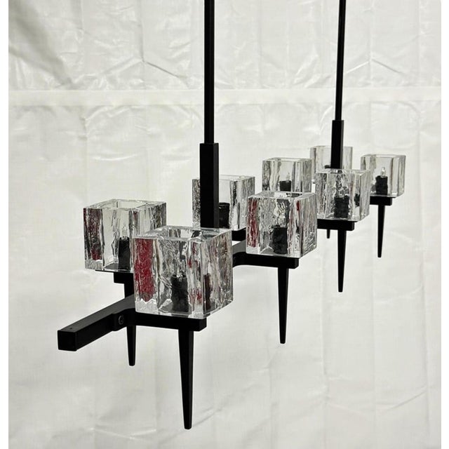 Black Marian Jamieson "Kellen" Chandelier, Blackened Steel & Murano Glass Style Shades For Sale - Image 8 of 18
