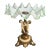 Vintage Bohemian Style Opal Glass Tazza With Green Trim on Cherub Pedestal Base For Sale