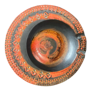 1960s Aldo Londi for Bitossi Italian Ceramic Rimini Red Ashtray or Catchall